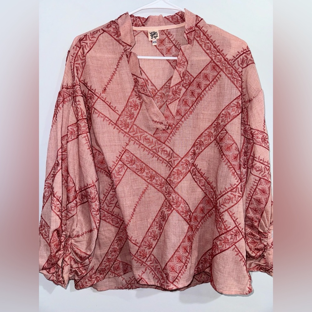 Ivy Jane Embroidered Pop Over Top Womens Size XS